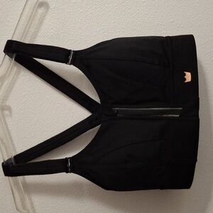 SHEFIT High Impact Ultimate Sports Bra Womans Zip Cinch Lift Size Luxe Black